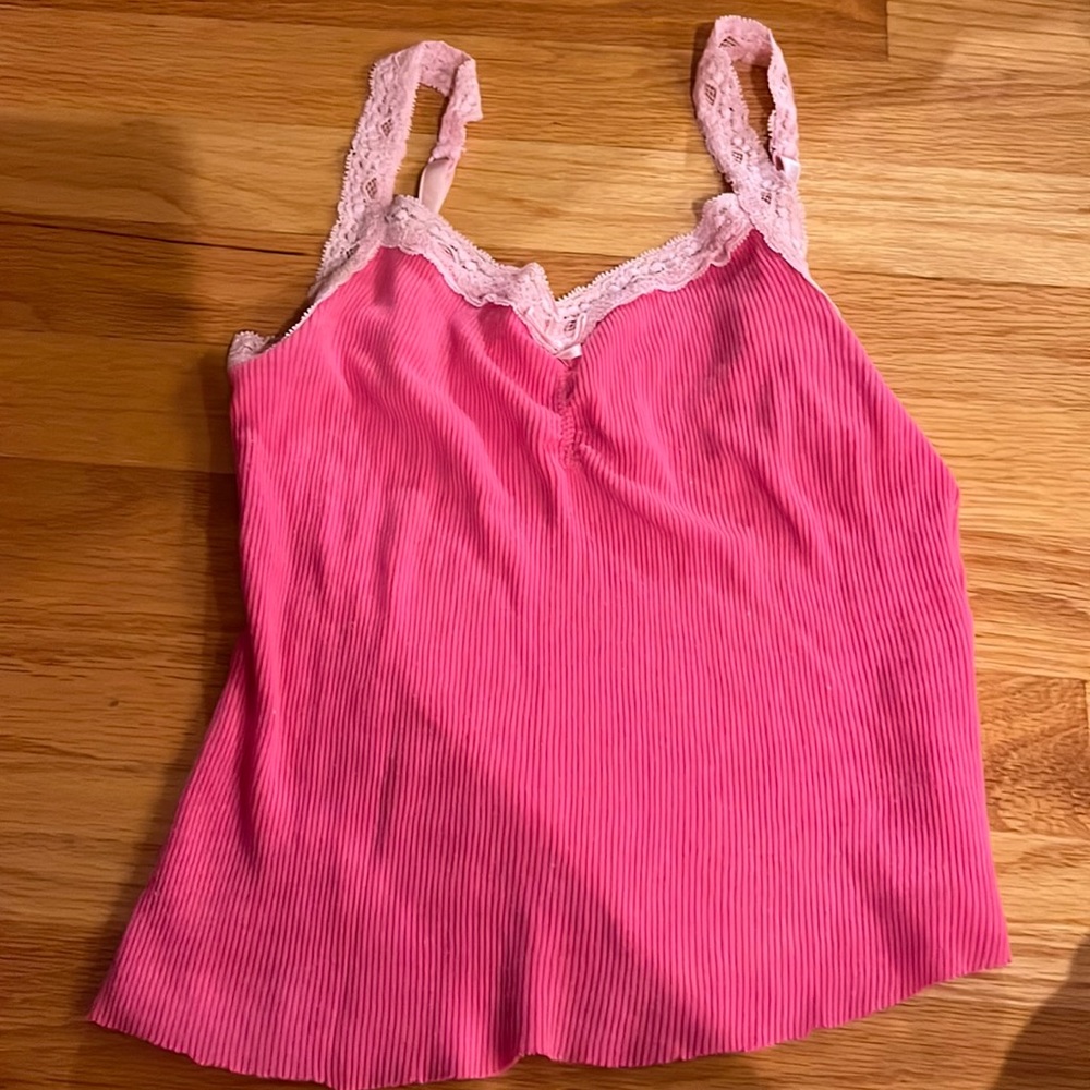 Lace pink tank top